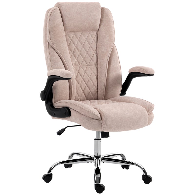 Fotel biurowy, ergonomiczny fotel biurowy, regulowana wysokość, podnoszone podłokietniki, 70 x 70 x 114-122 cm, różowy