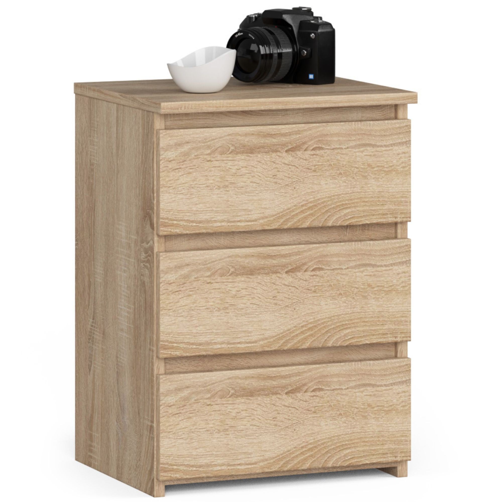 Szafka nocna AKORD CL3 Dąb Sonoma 40 cm 3 szuflady kolor Dąb Sonoma mat 40x35x57 cm