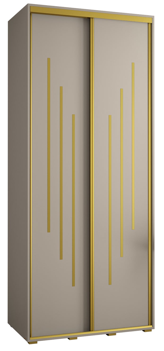 Szafa przesuwna wysoka Dakota 8 120 x 45 x 235,2 cm kaszmir + u. Złoty - Abiks Meble