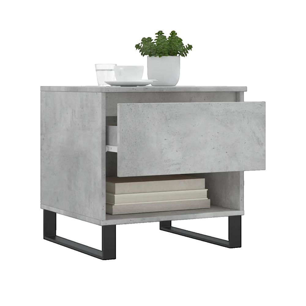 Stolik kawowy VidaXL 2 sztuki drewno inżynieryjne i metal 50x46x50 cm Betonowy szary