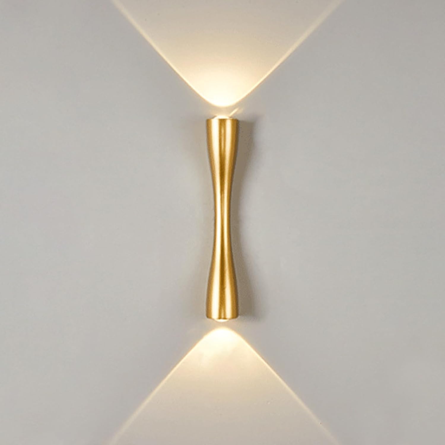 Złoty kinkiet zewnętrzny, nowoczesny kinkiet wewnętrzny, lampa ścienna LED (24 cm, ciepłe światło)