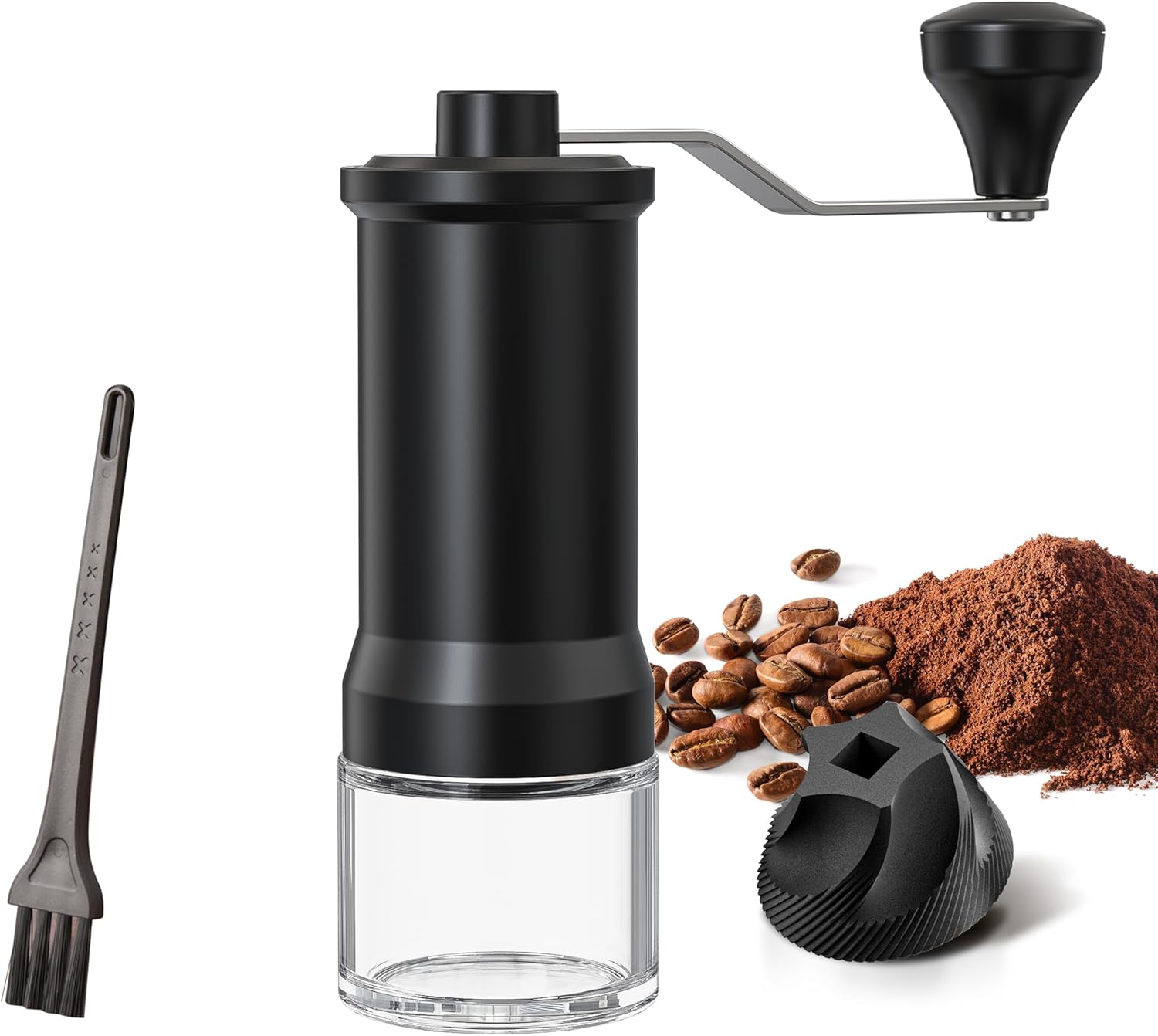 Ręczny młynek do kawy z precyzyjnym ceramicznym młynkiem stożkowym, 30 regulowanymi ustawieniami mielenia, do Aeropressu, Espresso, Pour Over i French