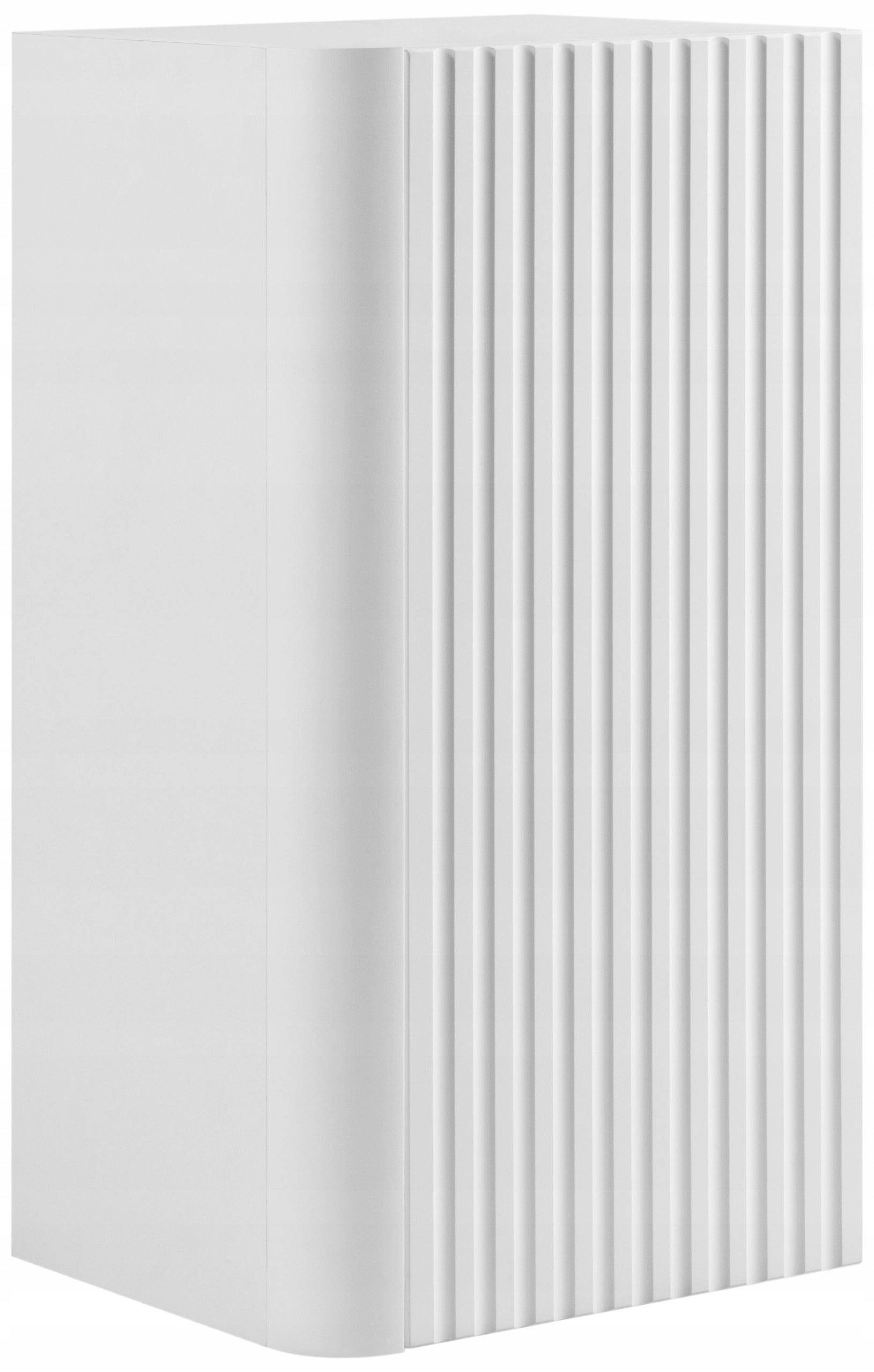 Półsłupek łazienkowy LINEA 35 cm biały ryflowany wiszący Push to Open