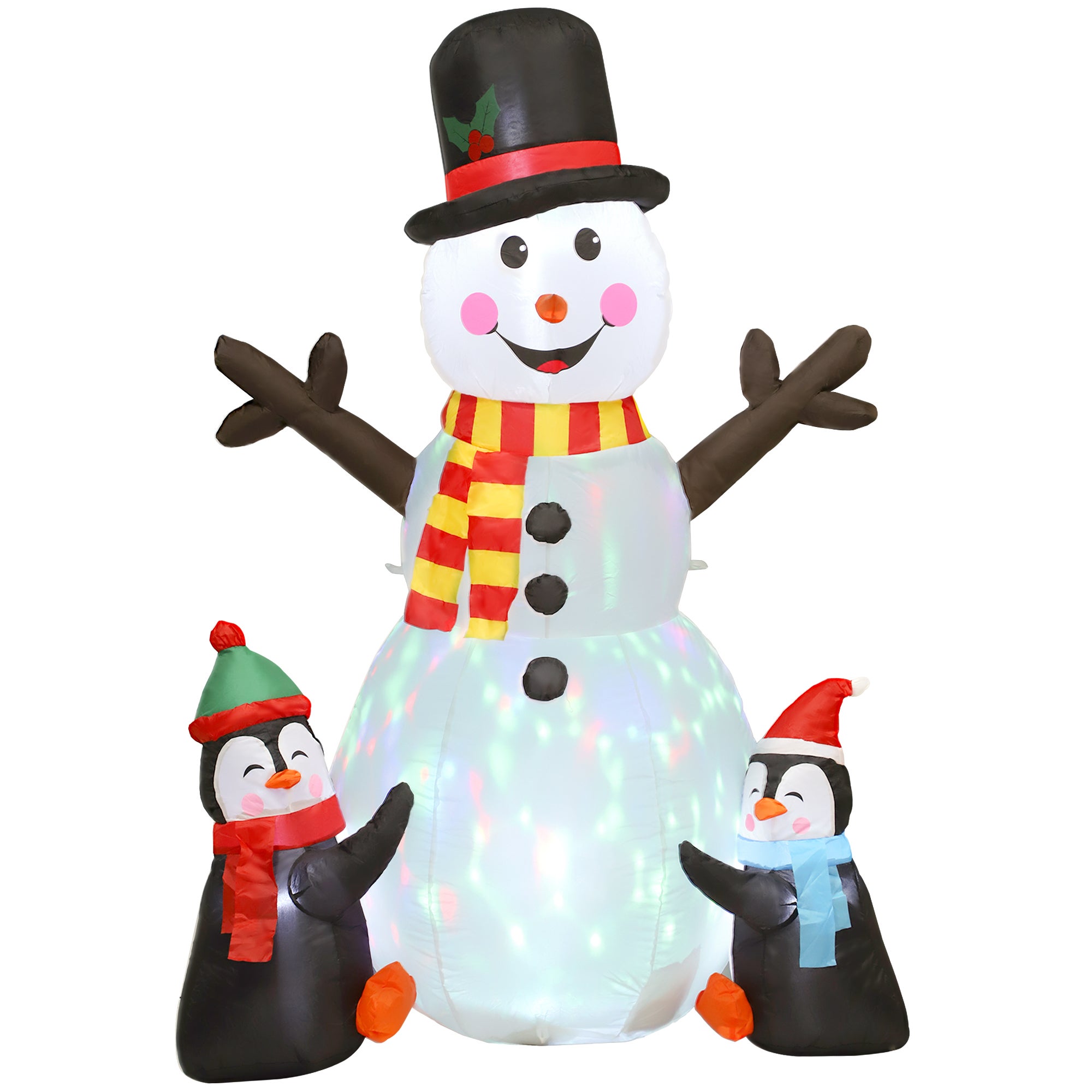 180 cm nadmuchiwany świąteczny snowman i penguin z lampki LED, do wewnątrz i na zewnątrz dekoracja świąteczna