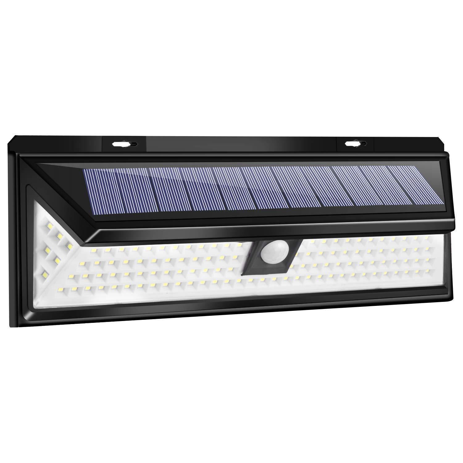 Lampy solarne ogrodowe zewnętrzne z czujnikiem bezpieczeństwa LED oświetlenie do montażu ścianie lub płocie patio mostek dziedziniec werandę garażu