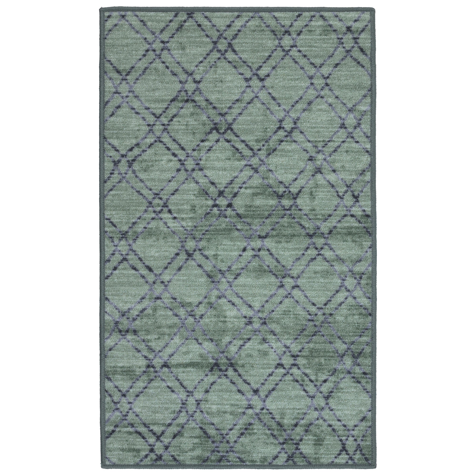 Dywan uniwersalny antypoślizgowy Vita 60x100 cm chodnik dywanowy do kuchni na korytarz do pokoju Romby zielony