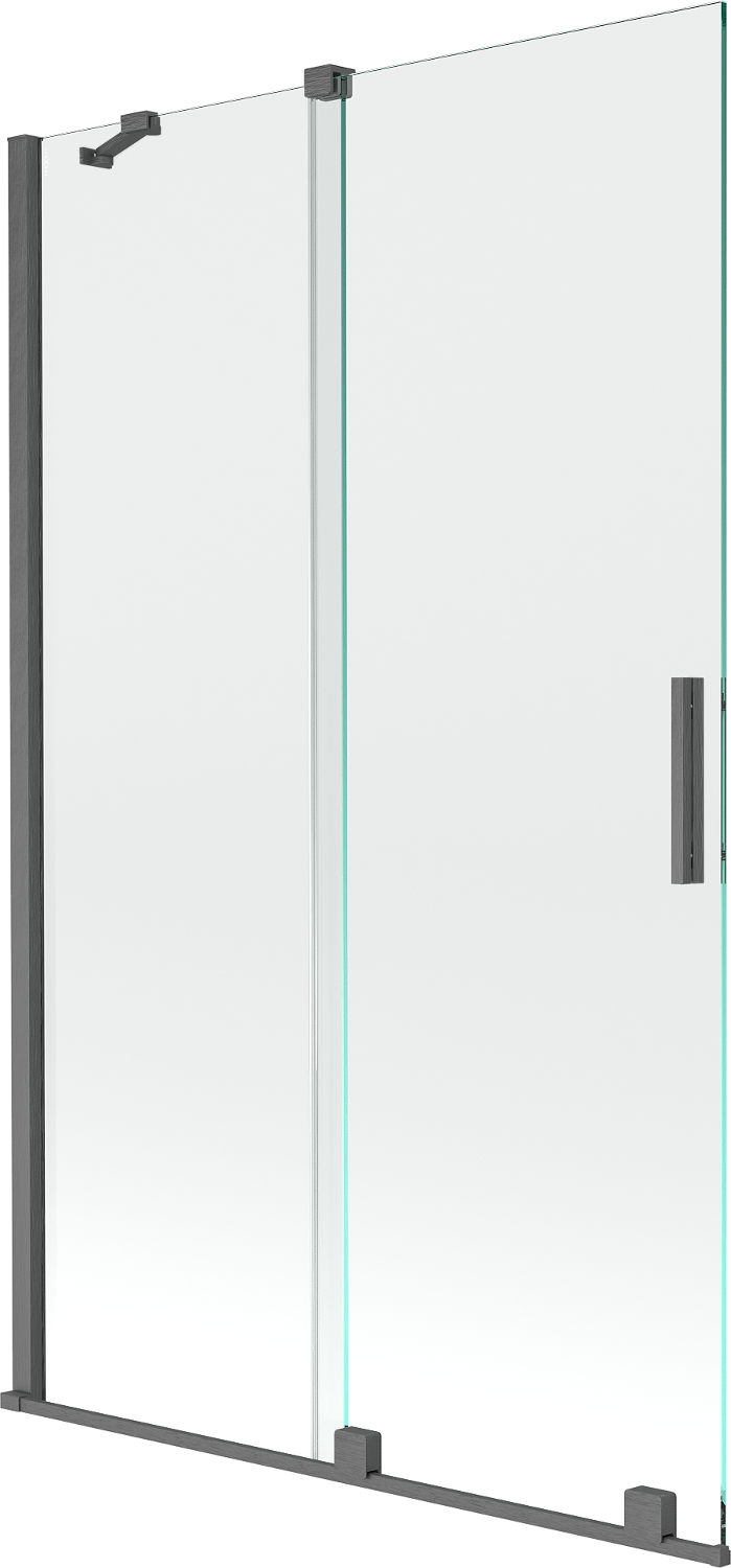 Mexen Velar parawan nawannowy 2-skrzydłowy rozsuwany 110 x 150 cm, transparent, gun gray szczotkowany - 896-110-000-01-66