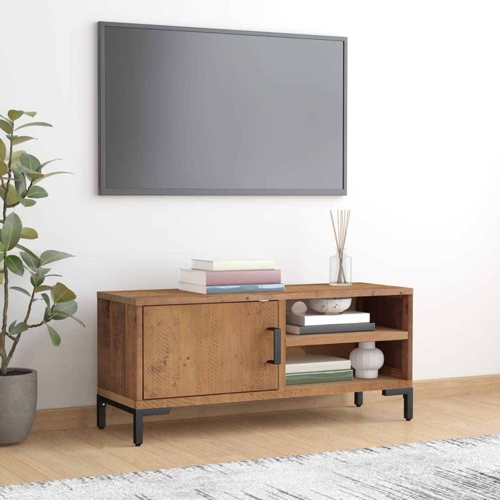 Szafka pod telewizor, brązowa, 90x30x40 cm, drewno sosnowe vidaXL