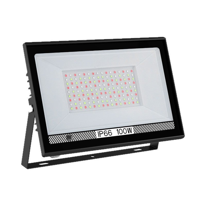 Reflektor RGB Zewnętrzny 100W - Zmieniaj Kolor za Pomocą Aplikacji Bluetooth, Idealny do Ogrodów, Patio i na Imprezy
