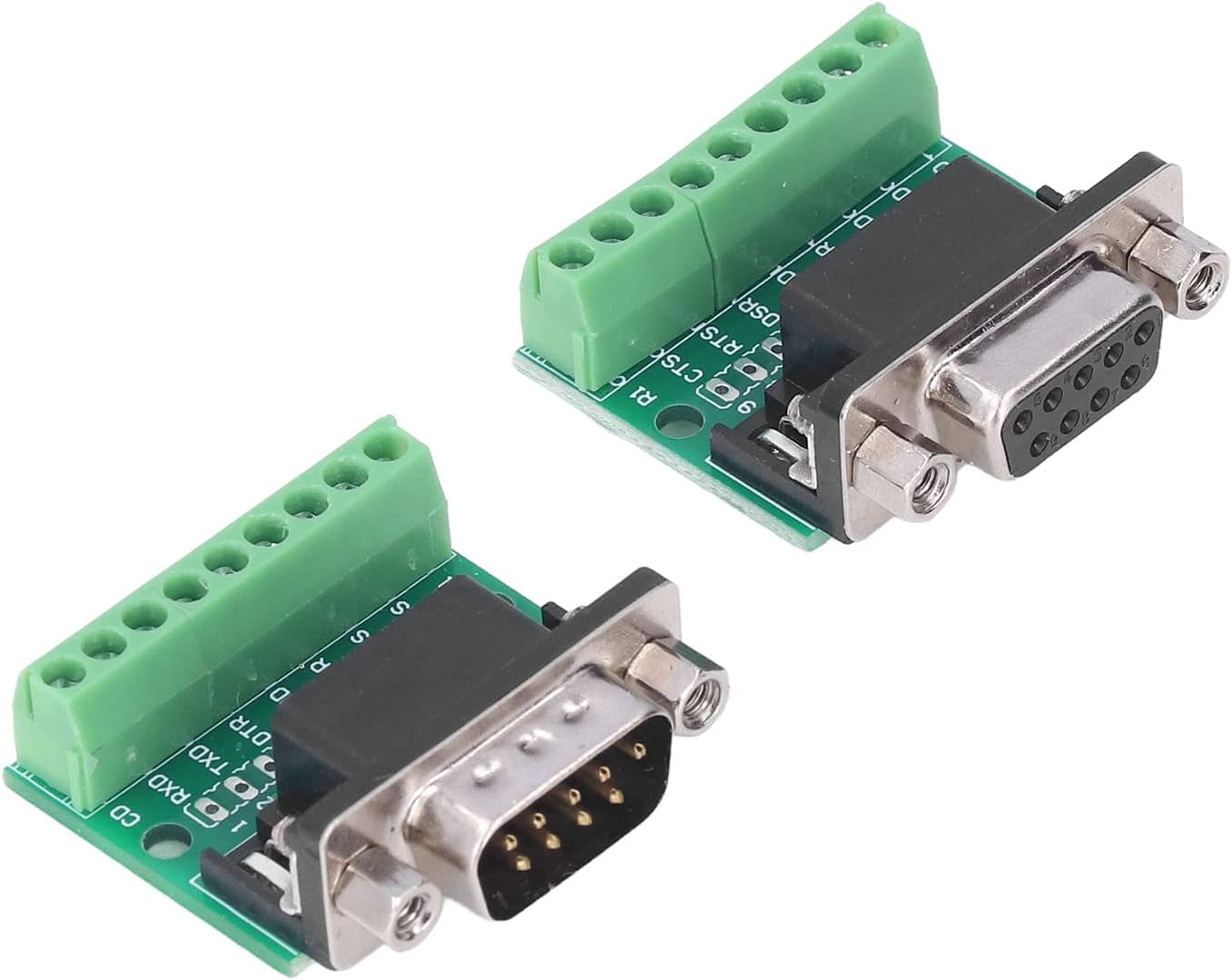 Adapter DB9 męsko-żeńsko - złącze RS232/RS485 na wkręty, 9 pinów, łatwa konwersja dla kabli i kart elektronicznych
