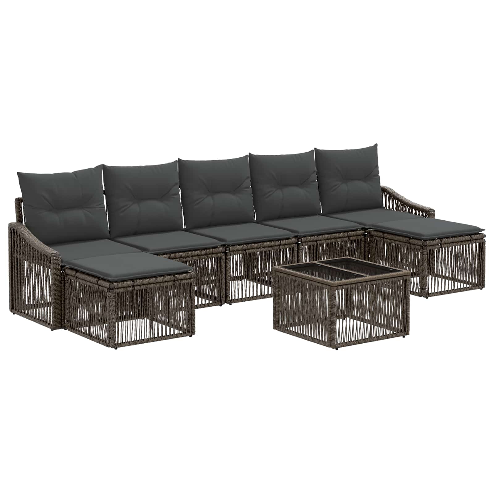 Zestaw Sof na Ogród 8 pcs Szary polirattan vidaXL