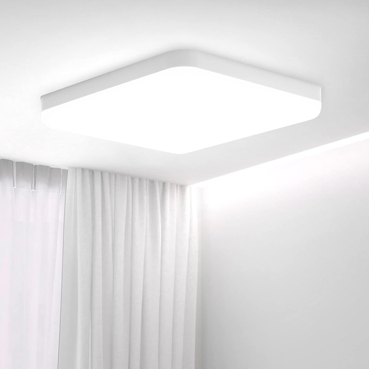 Lampa sufitowa LED 36 W, wodoodporna IP56, chłodna biel, łatwa w montażu, lampa sufitowa do użytku na zewnątrz, do łazienki, biura, na balkon, do gara