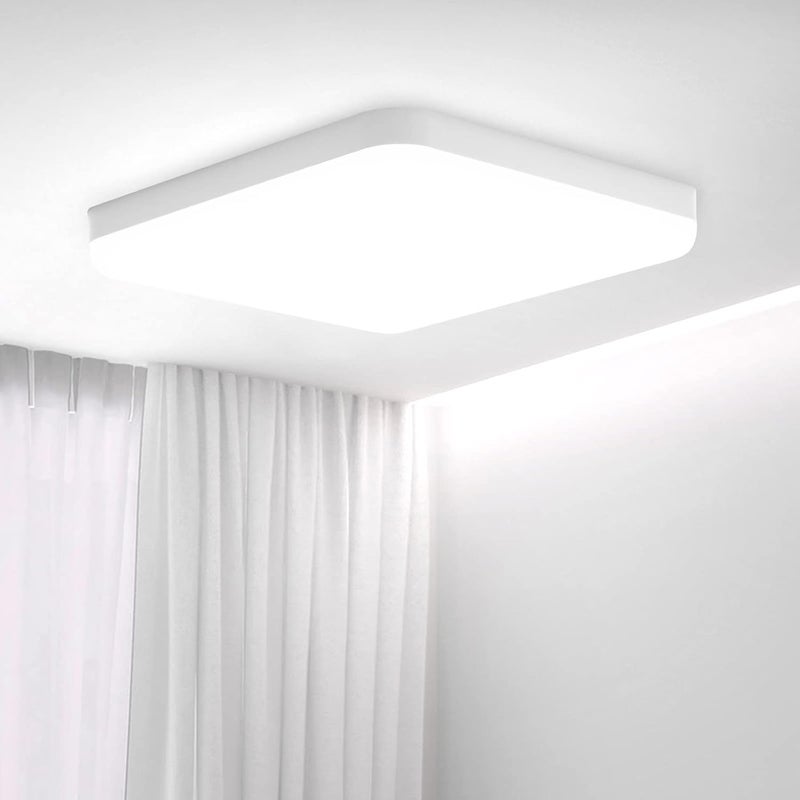 Lampa sufitowa LED 36 W, wodoodporna IP56, chłodna biel, łatwa w montażu, lampa sufitowa do użytku na zewnątrz, do łazienki, biura, na balkon, do gara