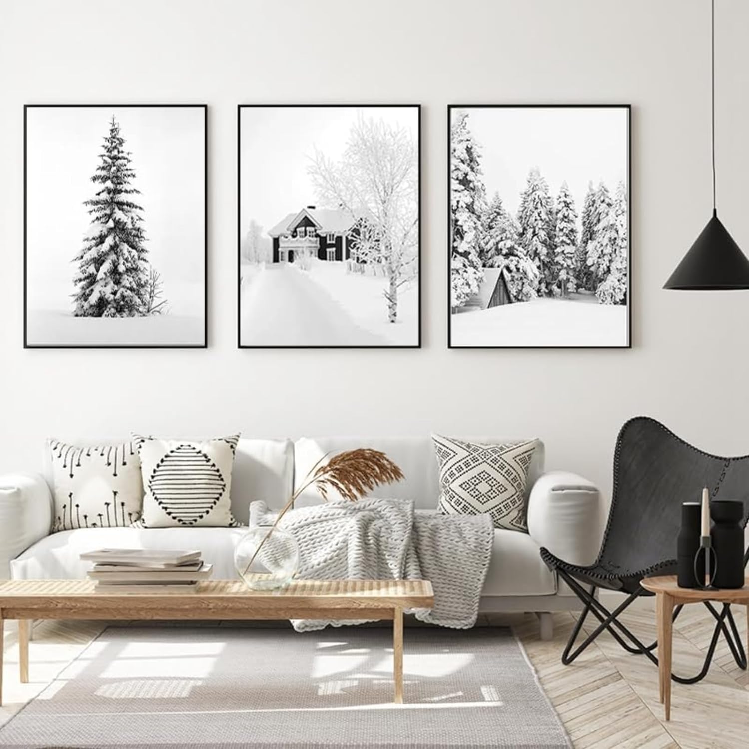 20 x 30 cm Nowoczesna artystyczna dekoracja z zaśnieżonym krajobrazem, świąteczny jeleń zimą, zestaw plakatów ściennych do salonu, dekoracja świąteczn