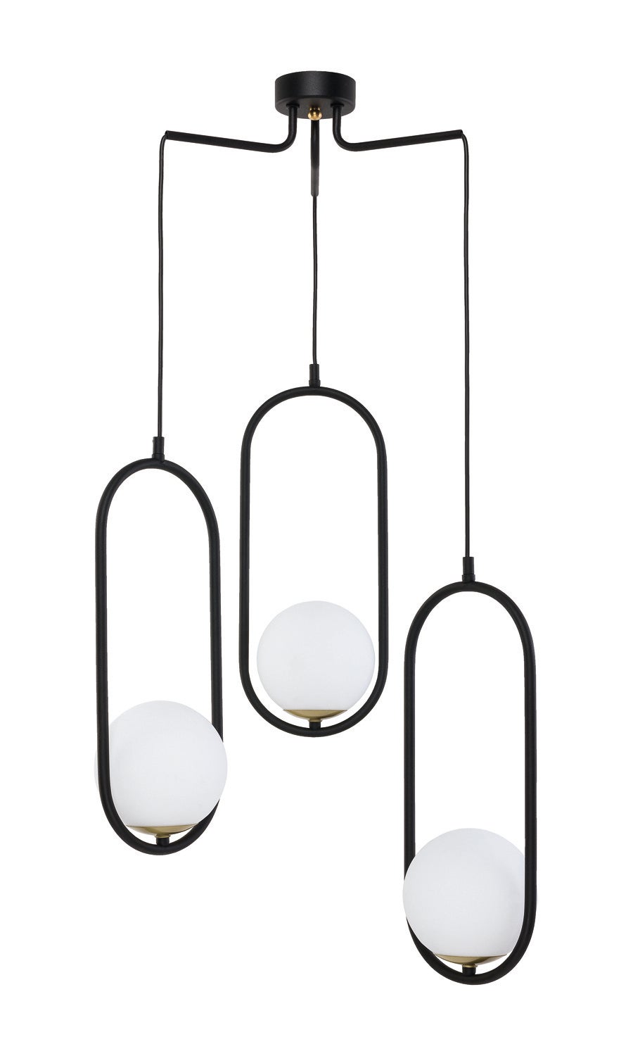 Lampa wisząca IGON Jupiter szklany klosz czarny/biały E14 80 cm 1 szt.