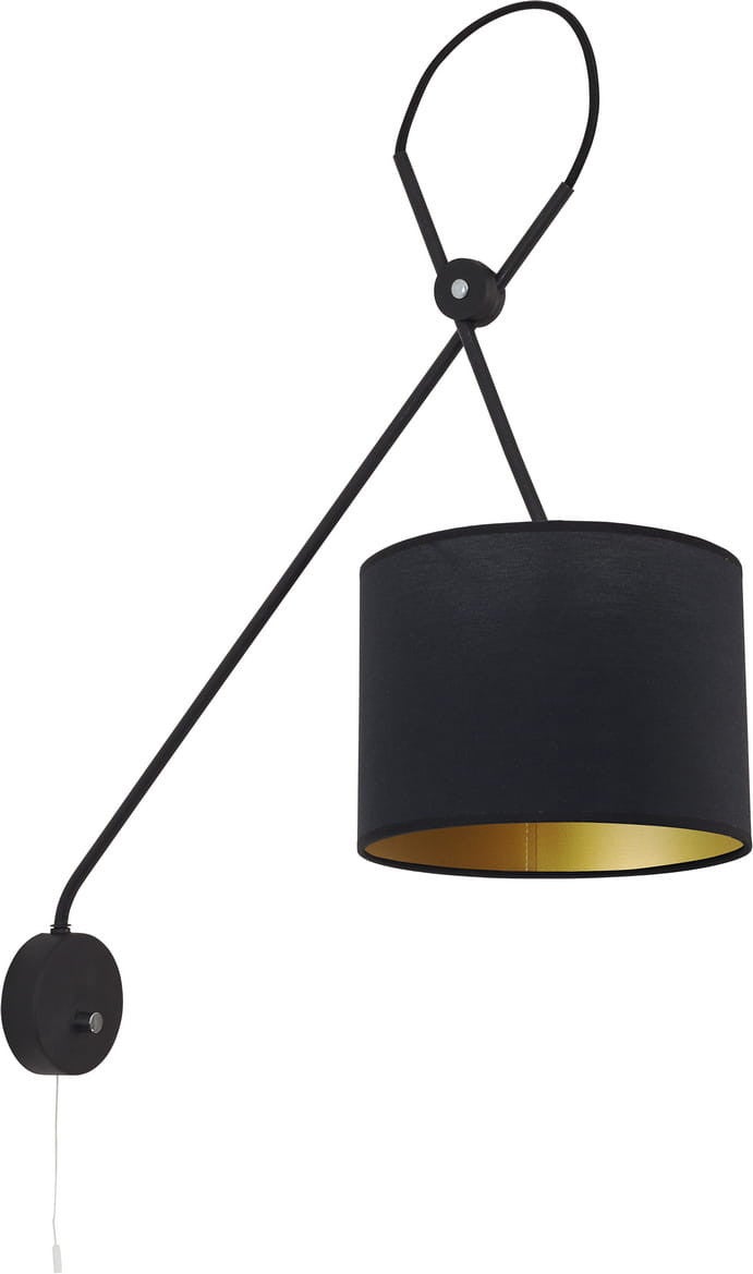 Lampa ścienna kinkiet LED Nowodvorski VIPER czarno-złoty, tkanina 6513