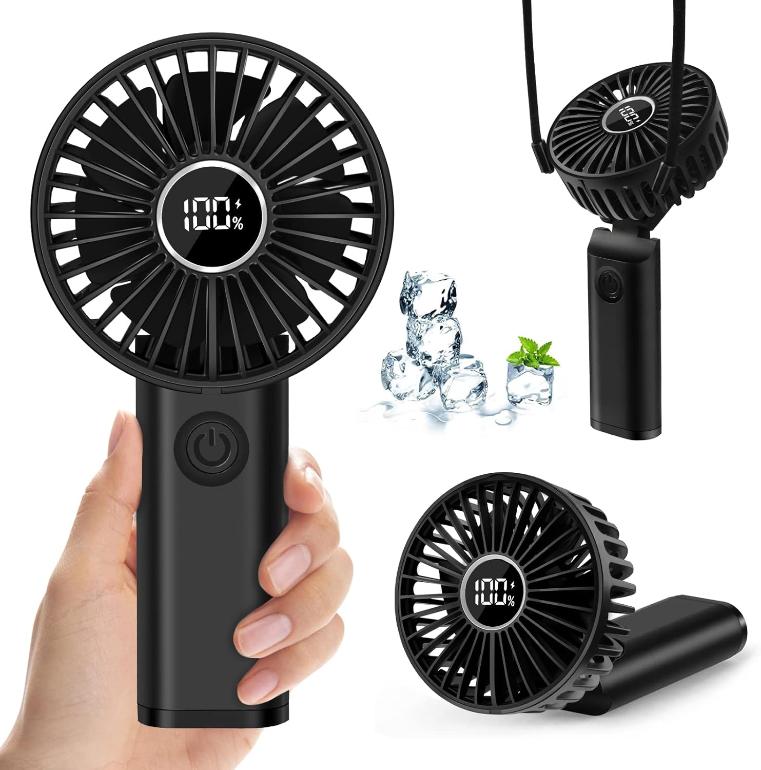 Przenośny mini wentylator USB, 6 prędkości, cichy i zasilany bateryjnie, praktyczny do użytku latem