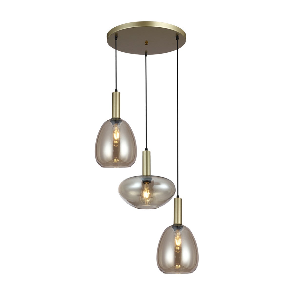 Lampa wisząca GATER złota 3 x E27 x 40W wym: 140 x 58 x 58 cm Italux