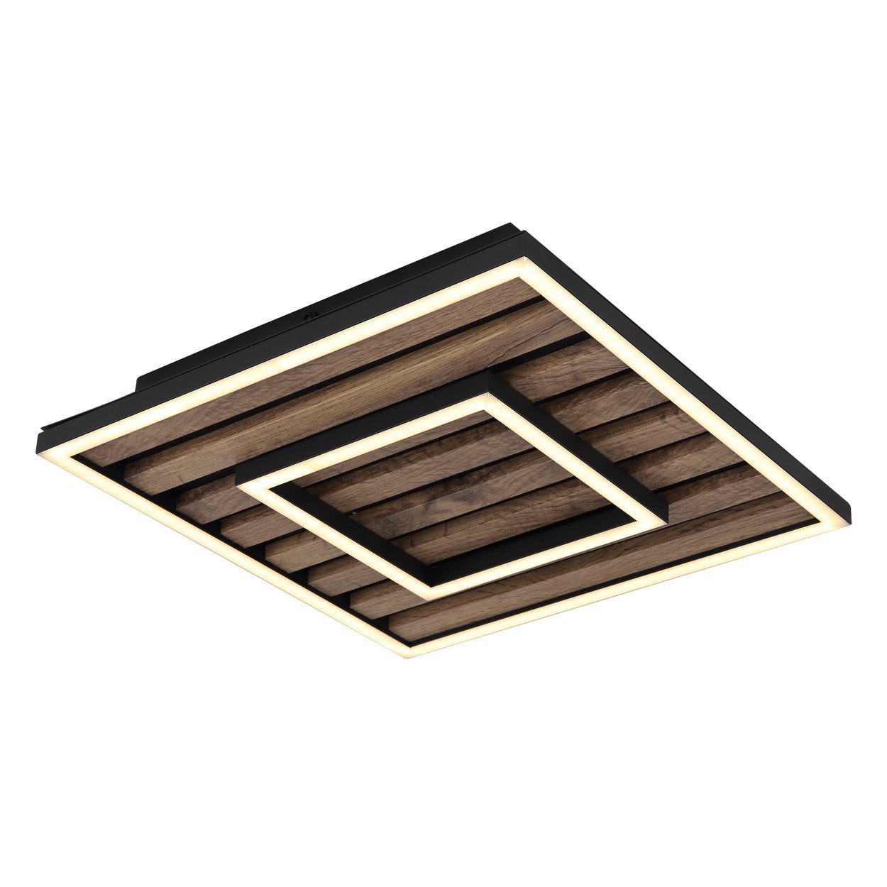 30 cm półwpuszczana lampa sufitowa z wbudowaną diodą LED, matowa czerń, dioda LED 3000K