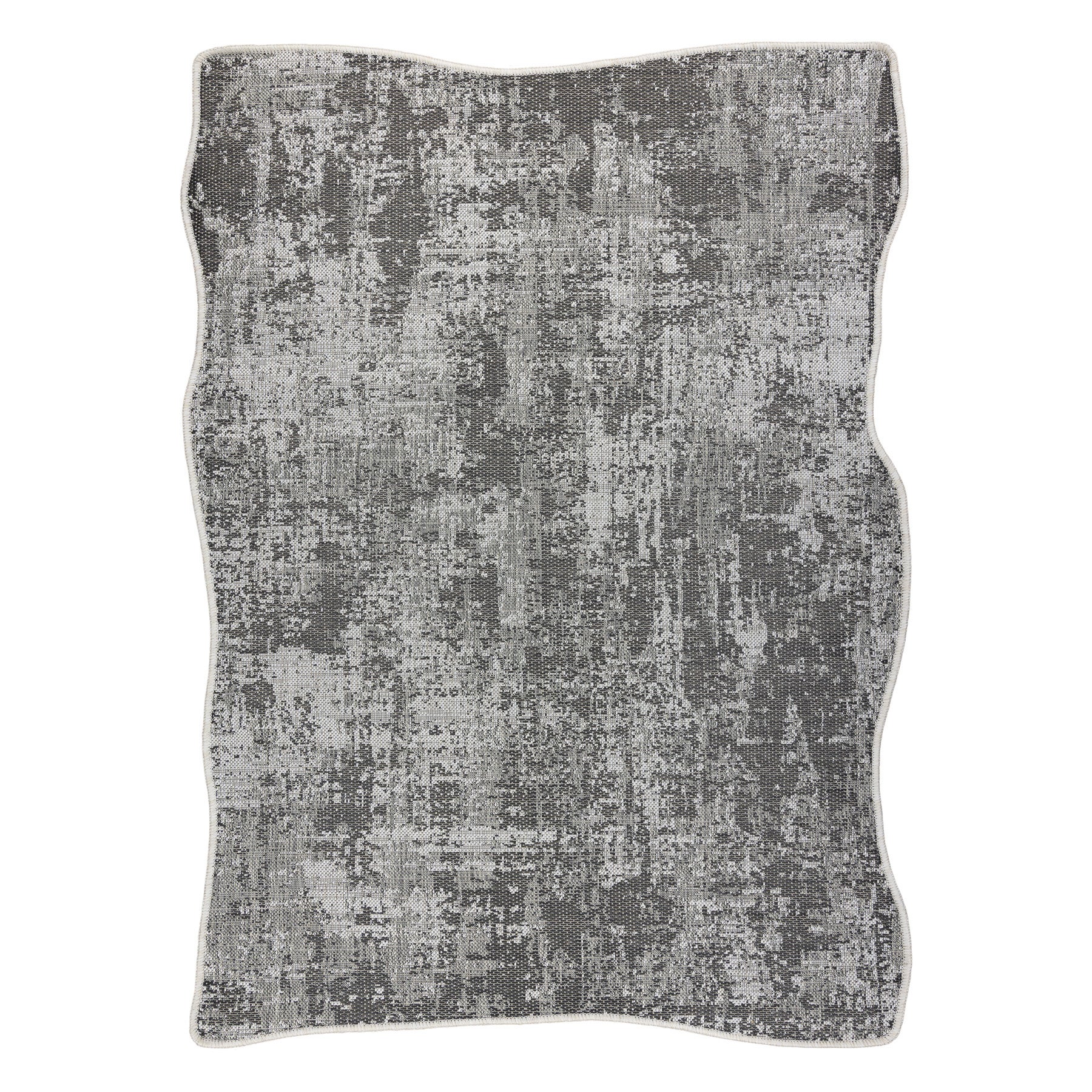 Dywan ORGANIC 2755 sizal Abstrakcja ecru / szary - naturalny, nowoczesny nieregularny kształt 160x220 cm