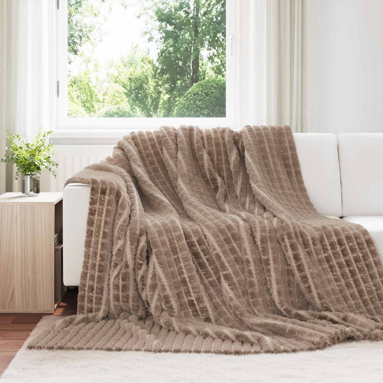 Koce narzutowe 6 pcs Camel 270 x 240 cm Polar vidaXL