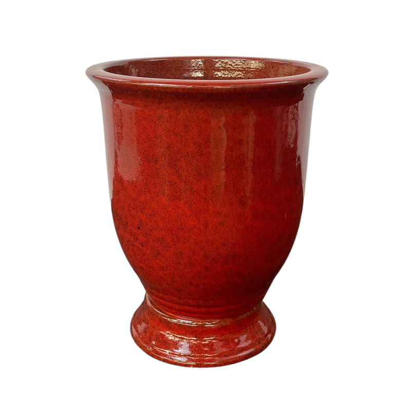 Donica ceramiczna Provencelia ARTHUR Czerwony, sred.42 x H52 cm, mrozoodporna, rękodzieło, szkliwiona