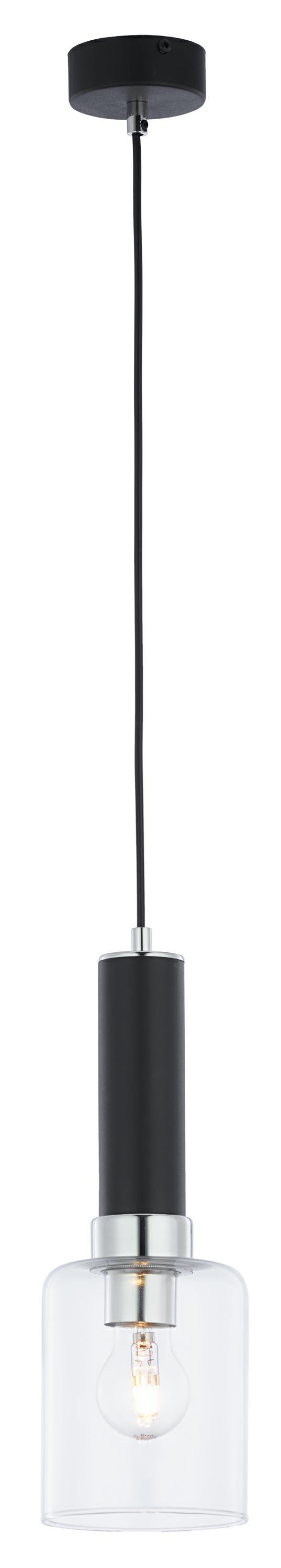 Lampa wisząca Tuluza Jupiter czarno-srebrna E27 12x12x39-80 cm 1 szt.
