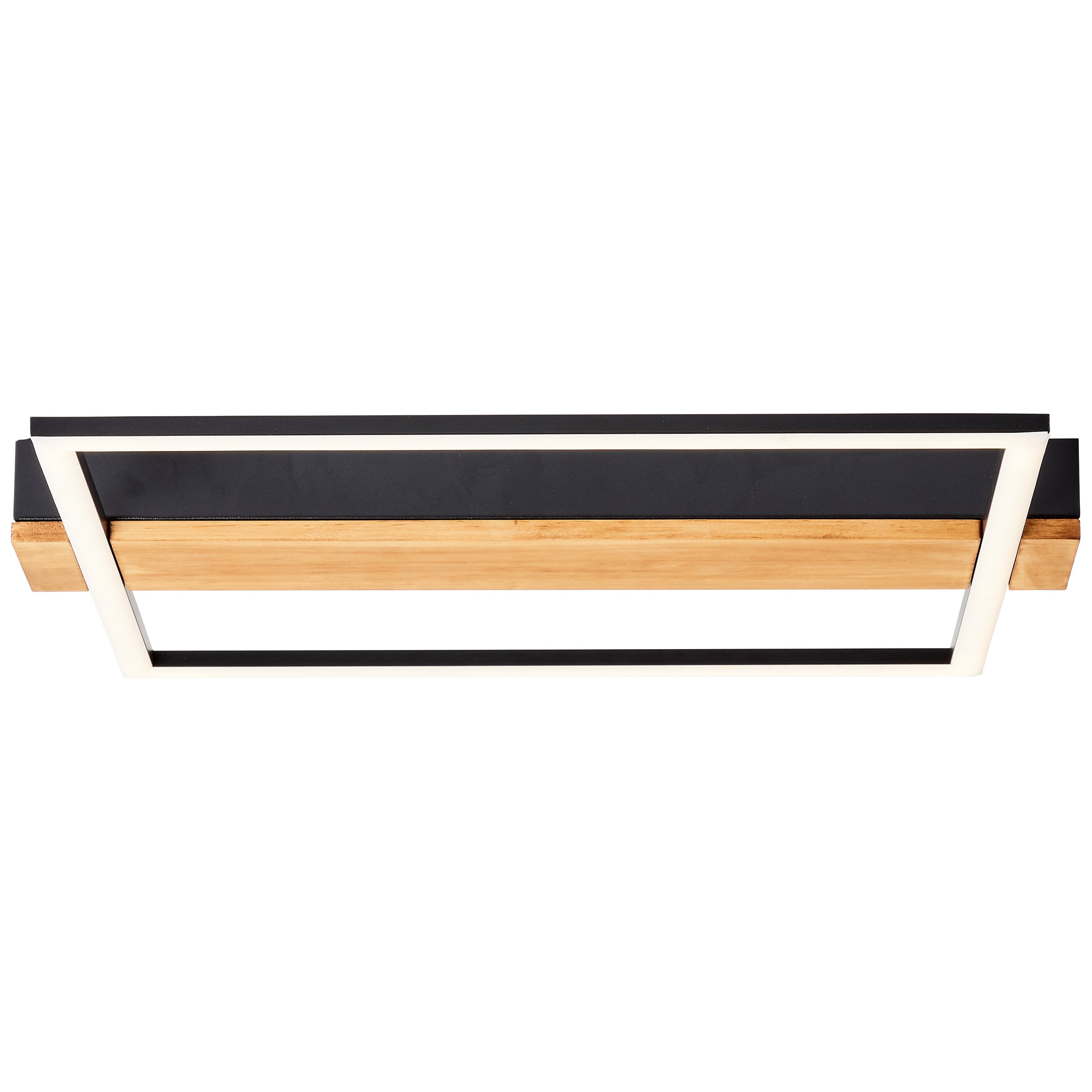 Lampa sufitowa LED Brilliant Loneos 45x40cm drewno/czarny, drewno/metal/plastik, 1x wbudowana dioda LED, 24 W, (strumień świetlny: 3000 lm, barwa świa
