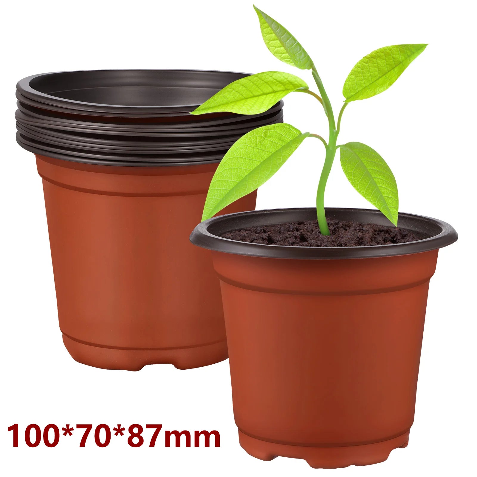 Donice szkółkarskie do roślin, 20 sztuk, wielokrotnego użytku doniczki do sadzonek kwiatów, elastyczne plastikowe doniczki do rozsady, 10 cm x 8,7 cm