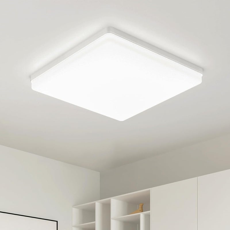 Lampa sufitowa LED UFO: 30 cm, 48 W, kwadratowa, nowoczesna, 4000 K, 4800 lm, IP44, wodoodporna, idealna do sypialni, łazienki, salonu, kuchni, biur