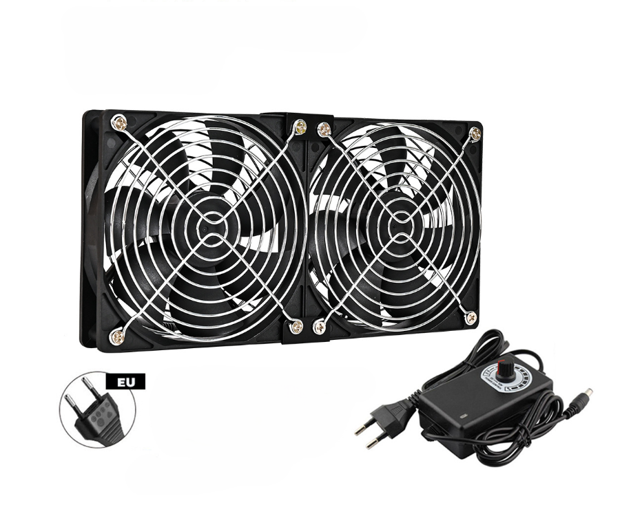 Wentylator 240 mm 12 V, regulowana prędkość, AC 220-240 V, 3000 obr./min, do komputera, laptopa, telewizora, radia, routera