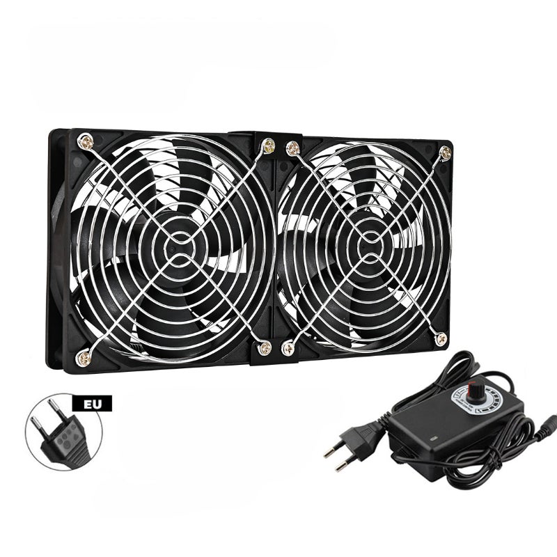 Wentylator 240 mm 12 V, regulowana prędkość, AC 220-240 V, 3000 obr./min, do komputera, laptopa, telewizora, radia, routera
