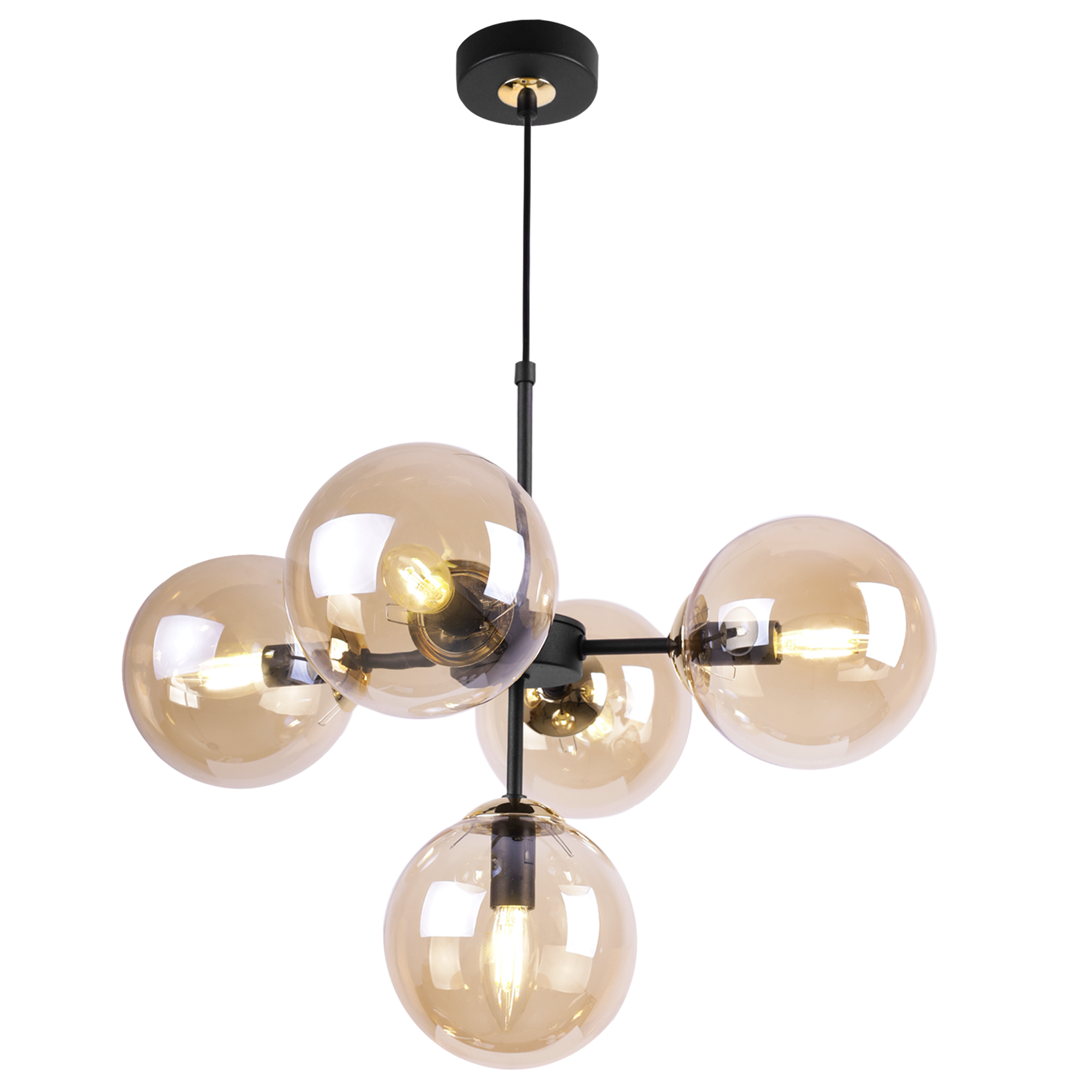 Lampa sufitowa wisząca Light Home LH Imperia 5x E14 60W miodowy/złoty