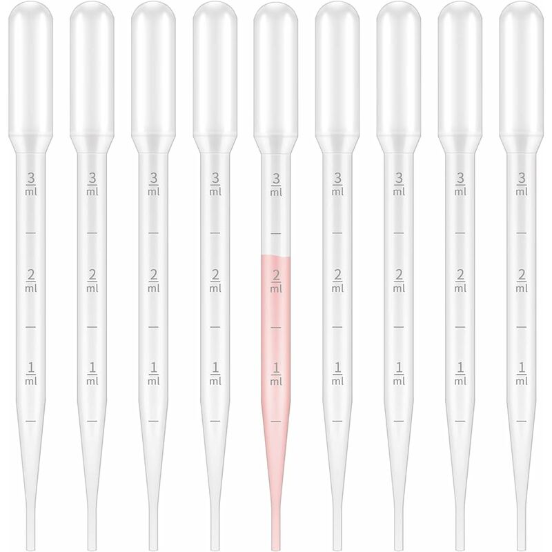 Opakowanie 100 plastikowych pipet transferowych o pojemności 3 ml