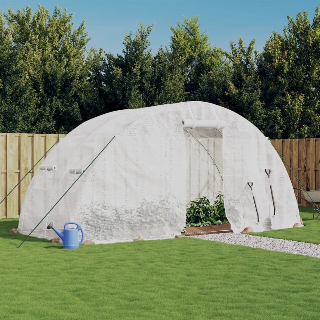 Szklarnia ze stalową ramą, biała, 10 m², 5x2x2,3 m vidaXL