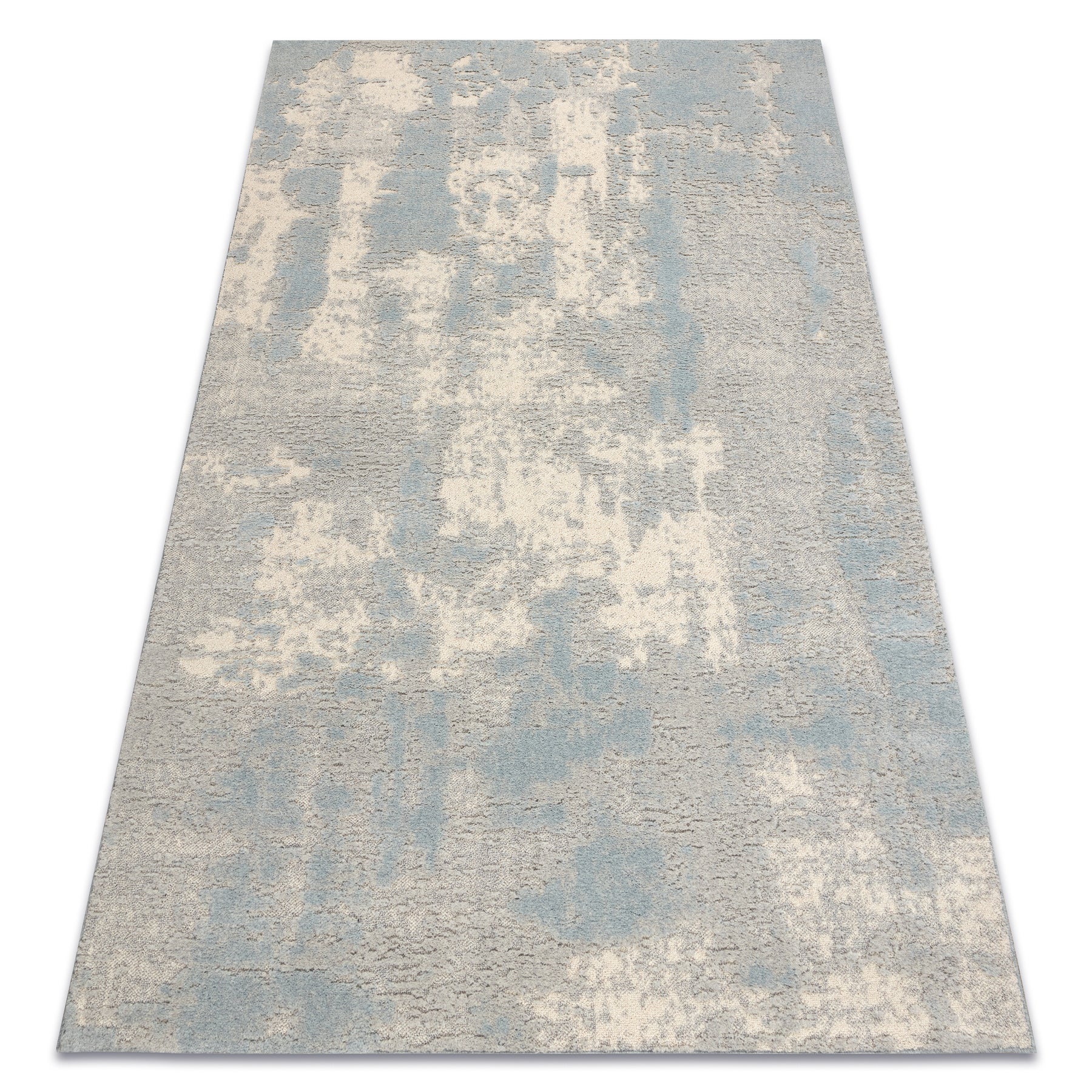 Dywan FLUX 461.2.AE500 wełniany OSTA - Abstrakcja, strukturalny, loftowy krem / niebieski 200x300 cm