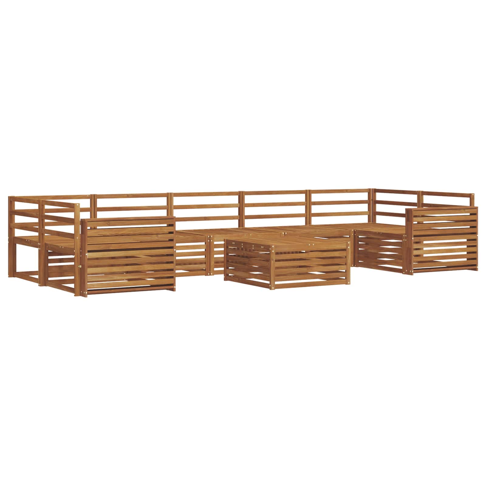 Zestaw sof na zewnątrz 8 pcs Naturalny Lite Drewno Akacji