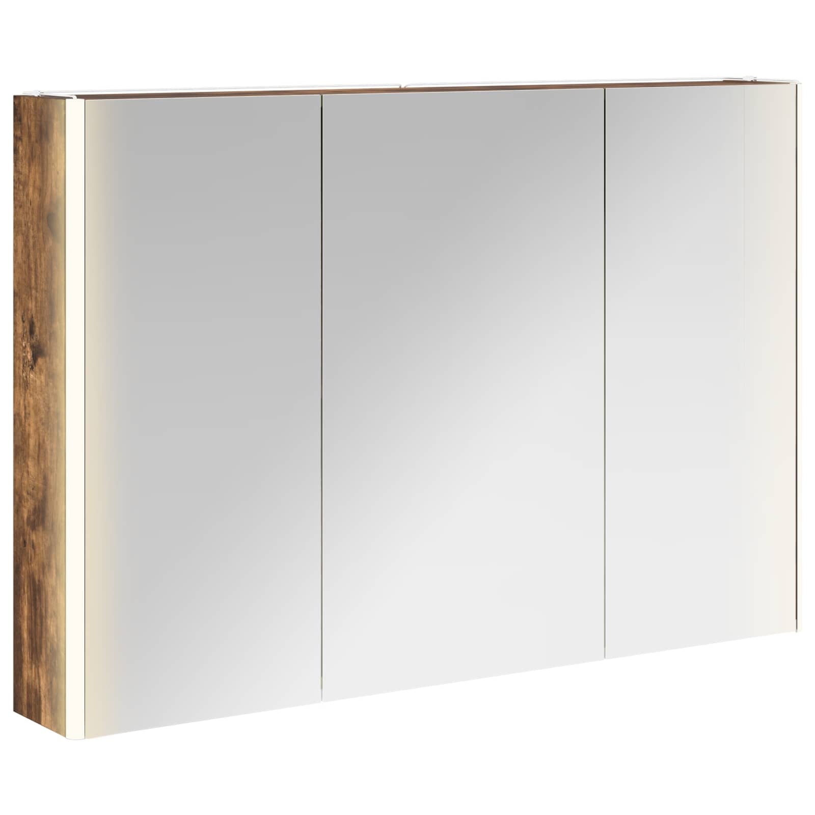 Szafka z lustrem do łazienki Dąb wędzony 103,5 x 15,5 x 70 cm