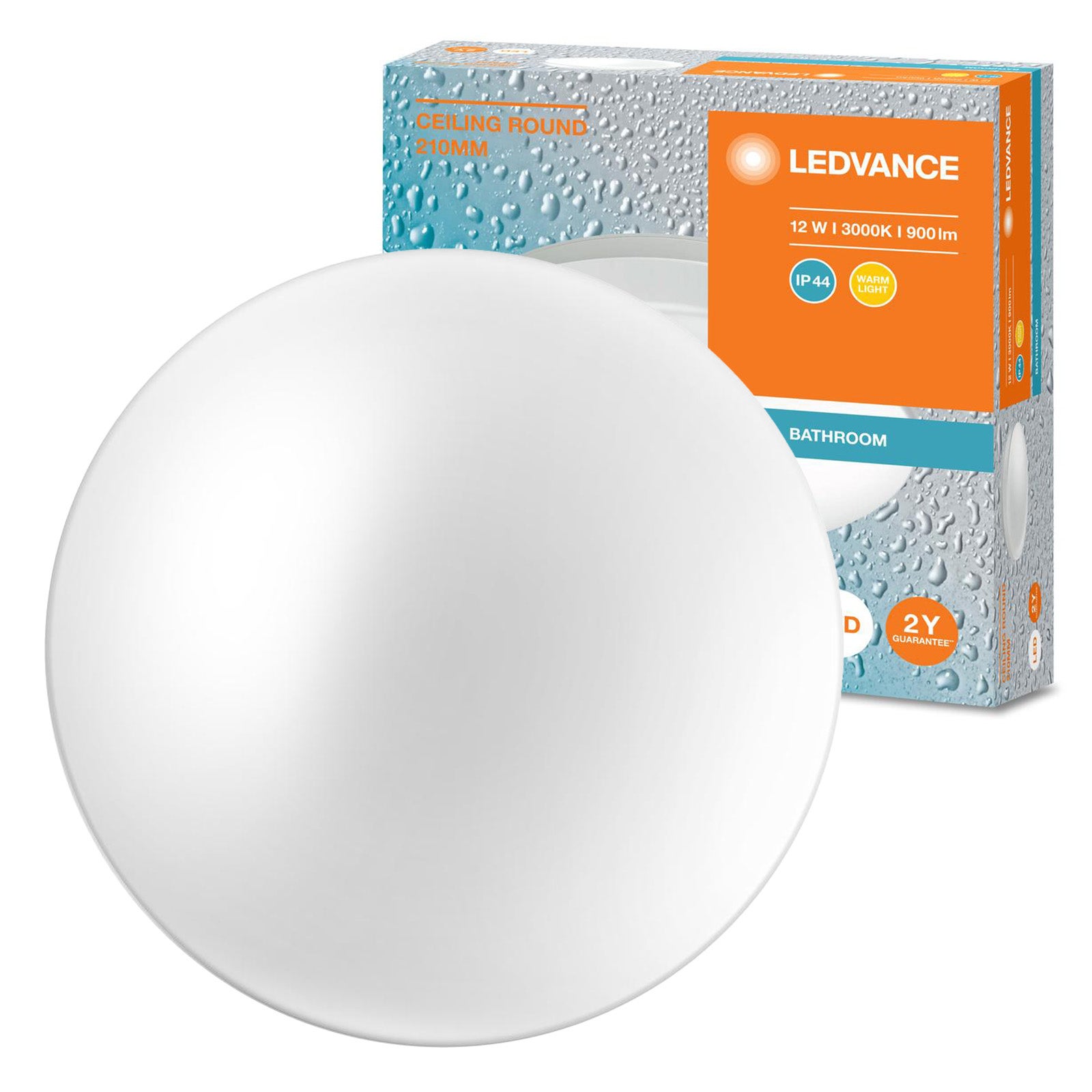 Plafon Ledvance Lampa Sufitowa Natynkowa 12W 900lm 3000K Ciepła IP44 Biały