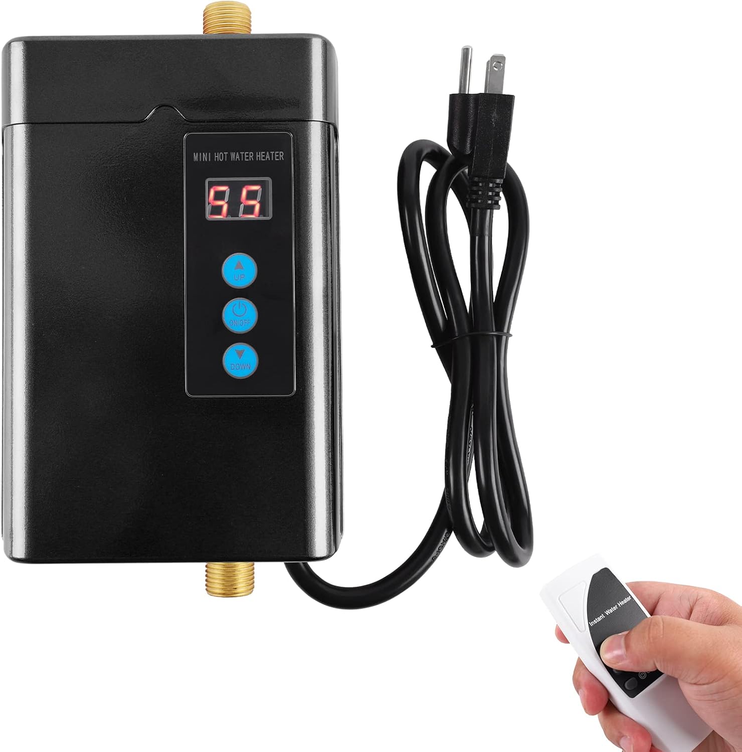 Podgrzewacz wody elektryczny bez zbiornika, 4000 W, przepływowy podgrzewacz wody pod zlewem, odpowiedni do stosowania w kuchni i łazience (czarny)
