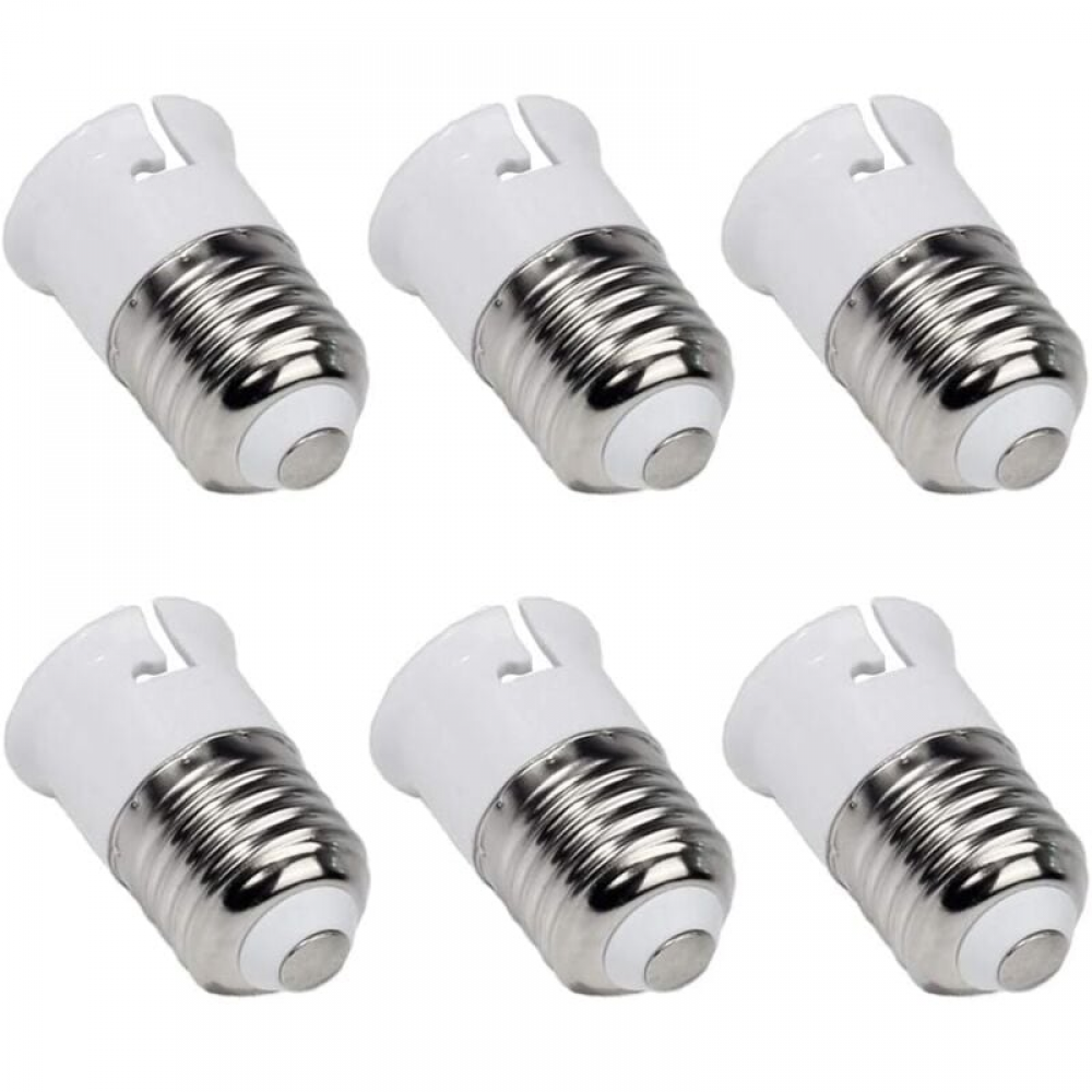 Konwerter żarówki LED z gwintem bagnetowym E27 na B22, umożliwiający konwersję z gwintu E27 na B22, adapter gwintu bagnetowego, opakowanie 6 szt.