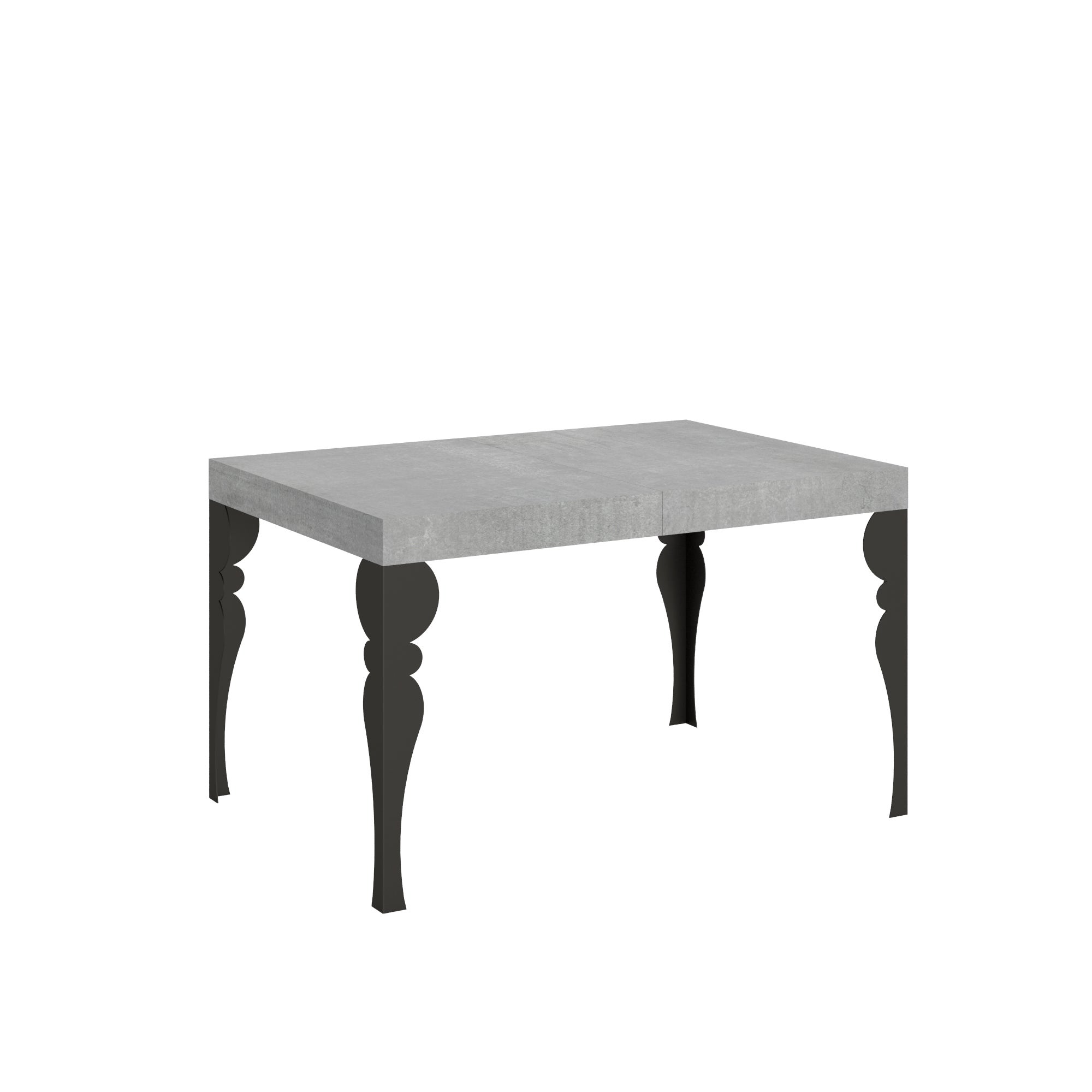 Mesa moderna PAXON de 90x140 cm, extensible hasta 244 cm, robusta, resistente a las manchas, de cemento color antracita.