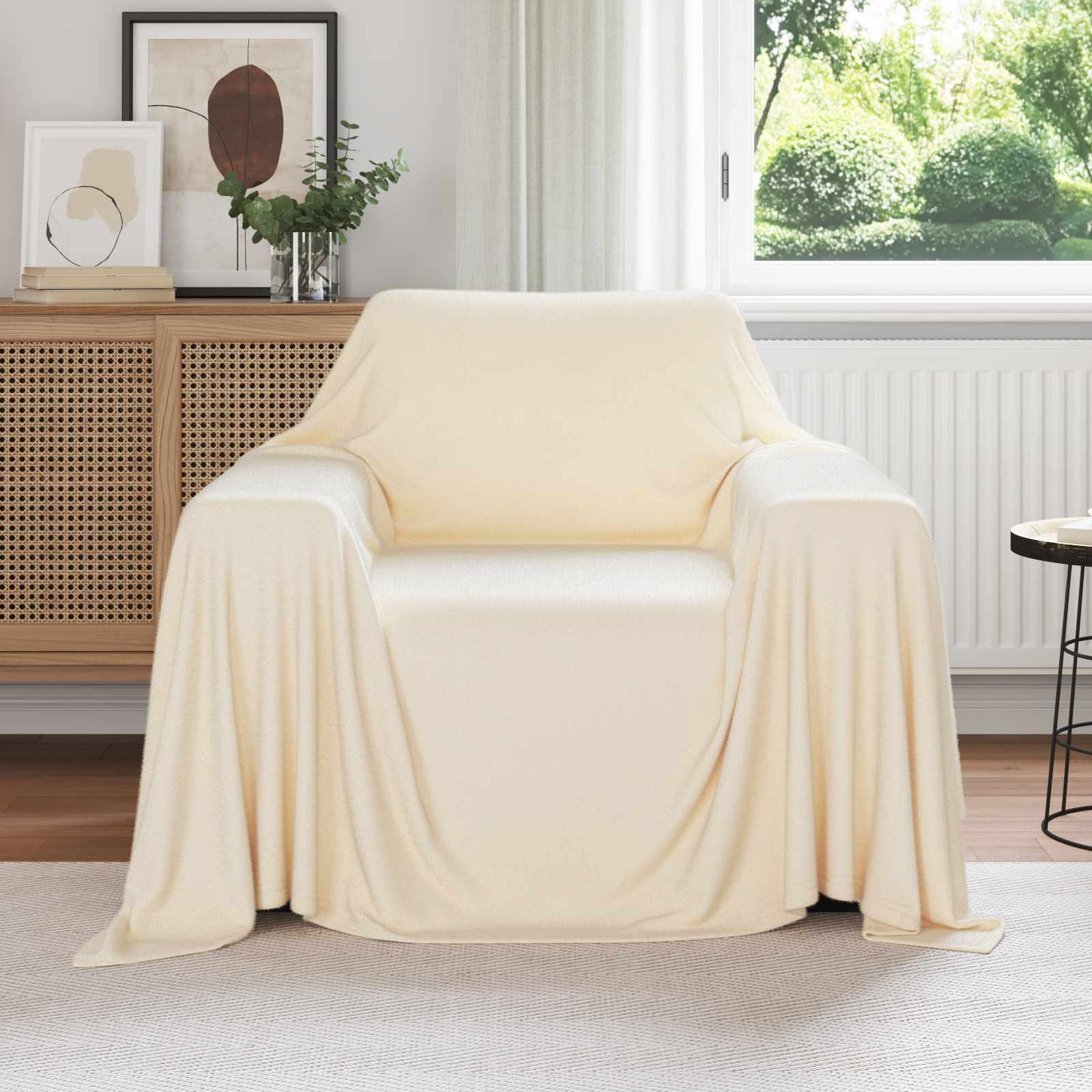 Koce narzutowe 6 pcs Kremowy 210 x 140 cm Polar vidaXL