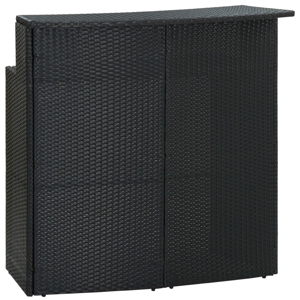 Ogrodowy stolik barowy, czarny, 120x55x110 cm, polirattan vidaXL