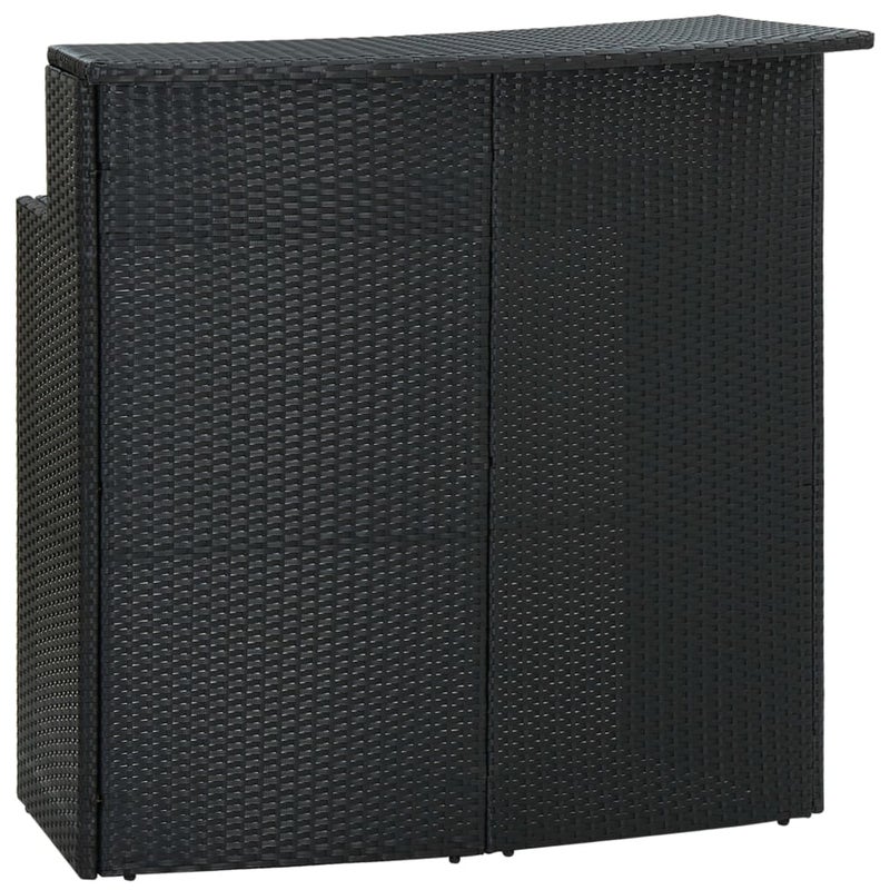 Ogrodowy stolik barowy, czarny, 120x55x110 cm, polirattan vidaXL