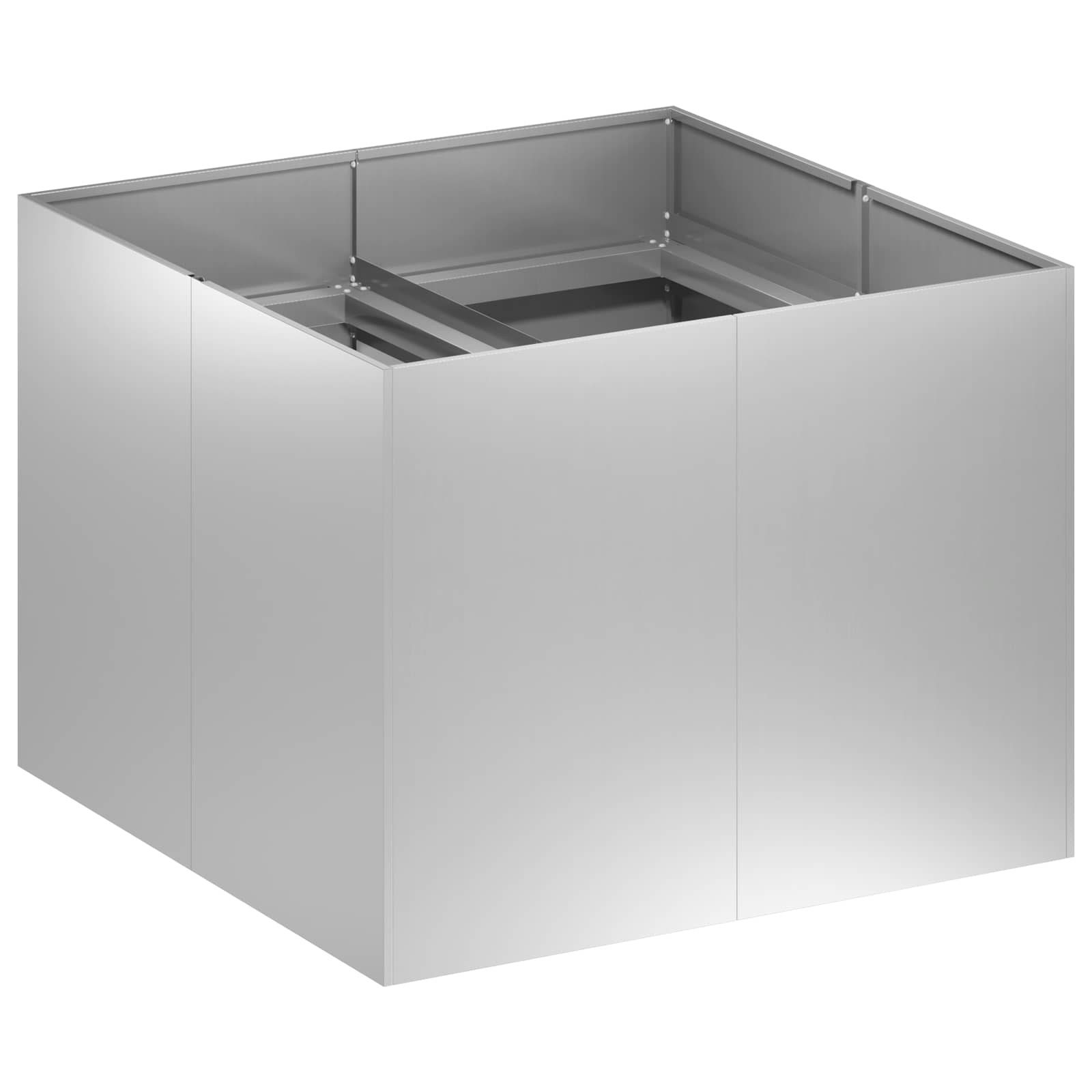 Donica Ogrodowa Ocynkowana 80x80x60 cm Srebrna