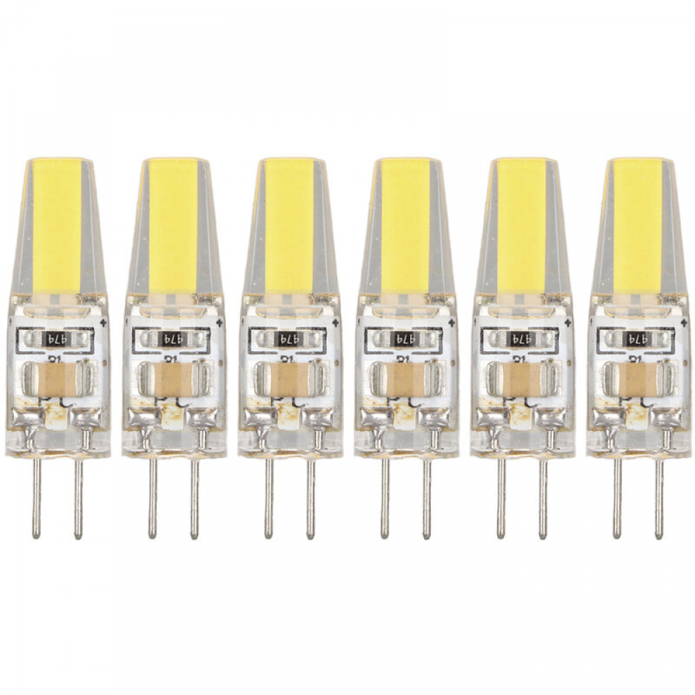 Zestaw 6 żarówek LED G4 220 V 3 W, oświetlenie 360 stopni, antyodblaskowe, do sufitów, żyrandoli i oświetlania krajobrazów (białe światło)