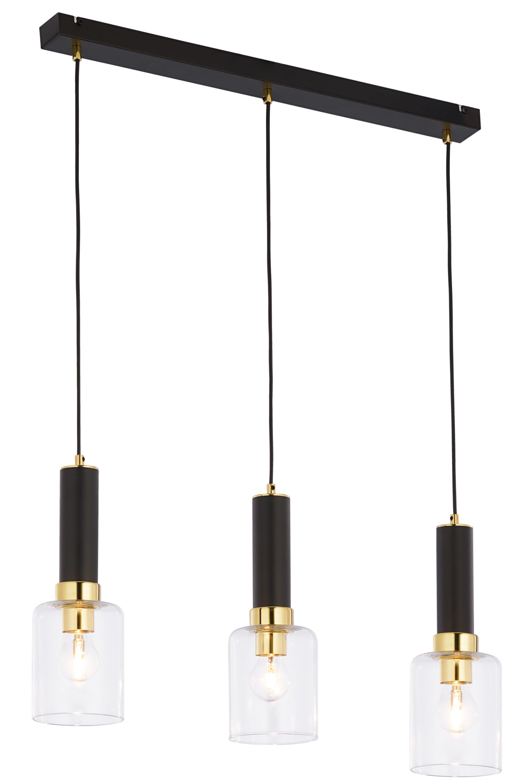 Lampa wisząca Tuluza JUPITER czarno-złota E27 70x12x39-80 cm 1 szt.