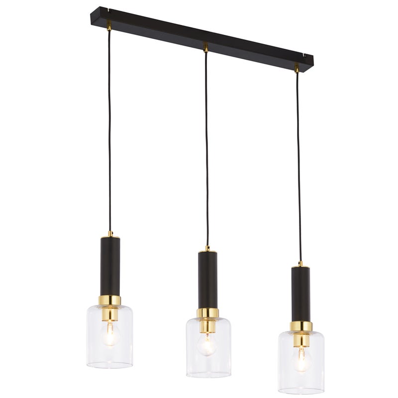 Lampa wisząca Tuluza JUPITER czarno-złota E27 70x12x39-80 cm 1 szt.