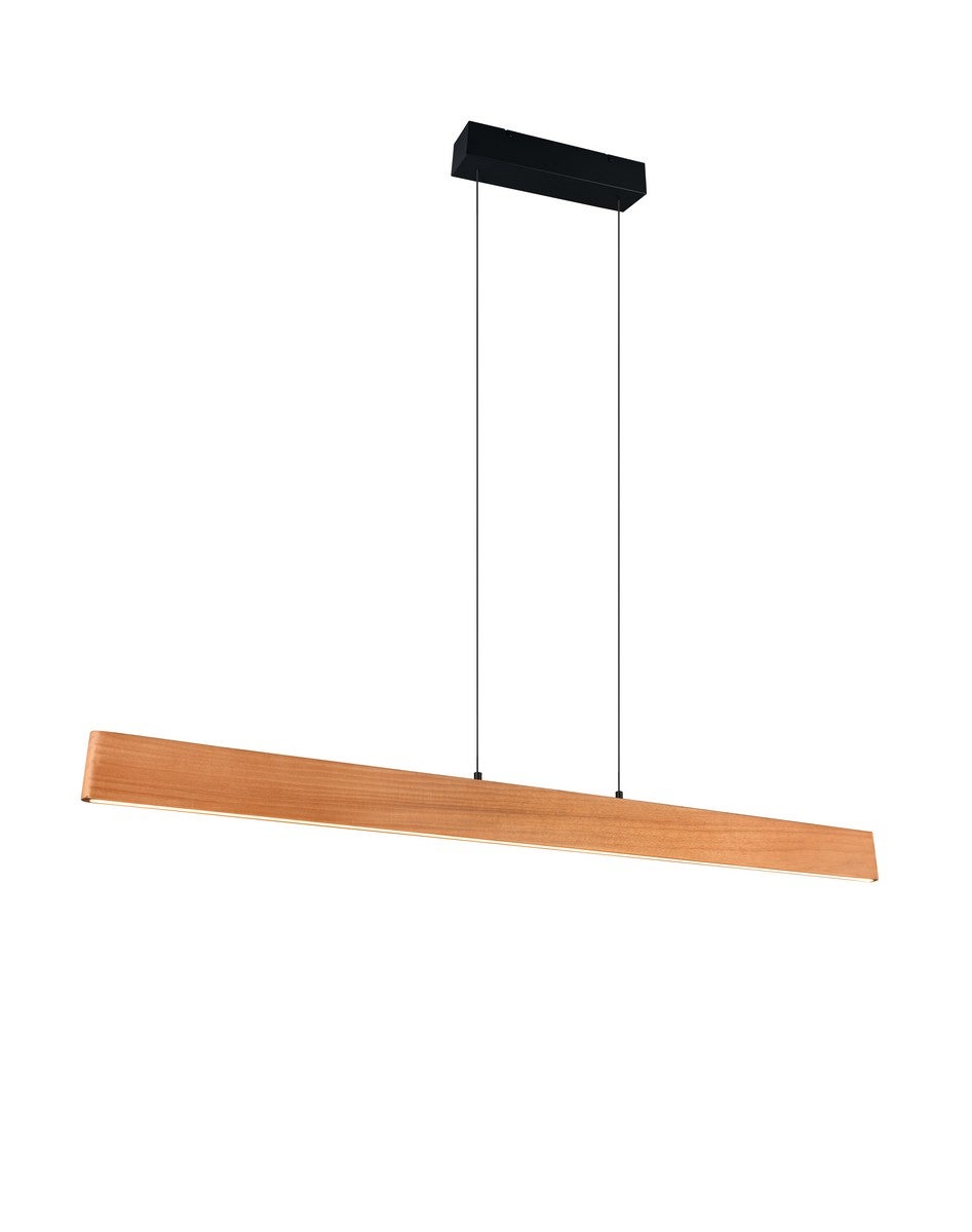 Lampa wisząca LED EDGEWOOD 35W Odcienie bieli 4150lm drewno jasne drewno-czarna wym:150x150x9cm IP20 Trio